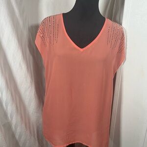 Cato Coral Studded Blouse